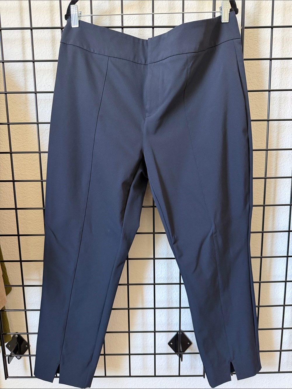CAbi Navy Front Seam Crop Trousers